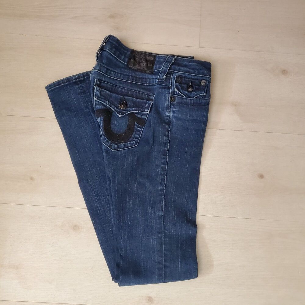 True Religion Julie Dark Wash Skinny Jeans Womens Size 26 Made in the USA